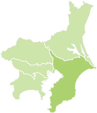 千葉県を中心とした対応エリアの地図